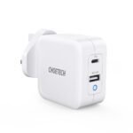 Choetech 65W Dual USB C Port GaN Charger+ CC Cable  - White