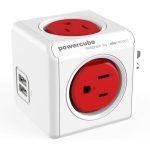 Allocacoc PowerCube Original USB 4 Power Outlets and 2 USB Ports UK - Red