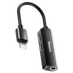 Baseus 3-in-1 iP Male to Dual iP & 3.5mm Female Adapter CALL52-01 - Black