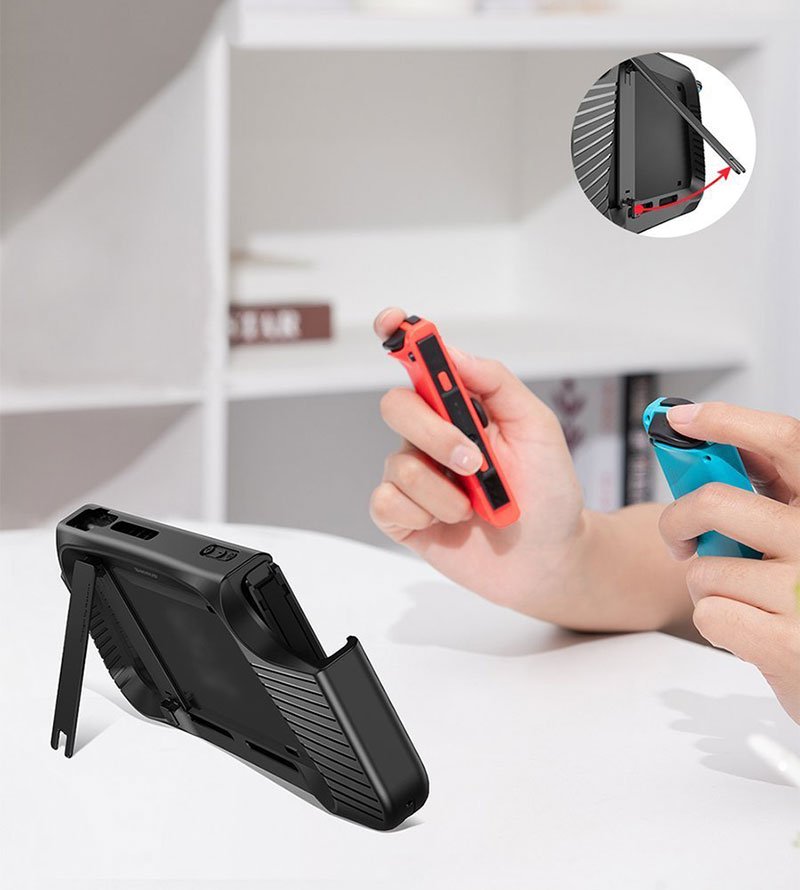 Baseus GS02 Shock Resistant Bracket Protective Case for Nintendo Switch - Black - Image 11