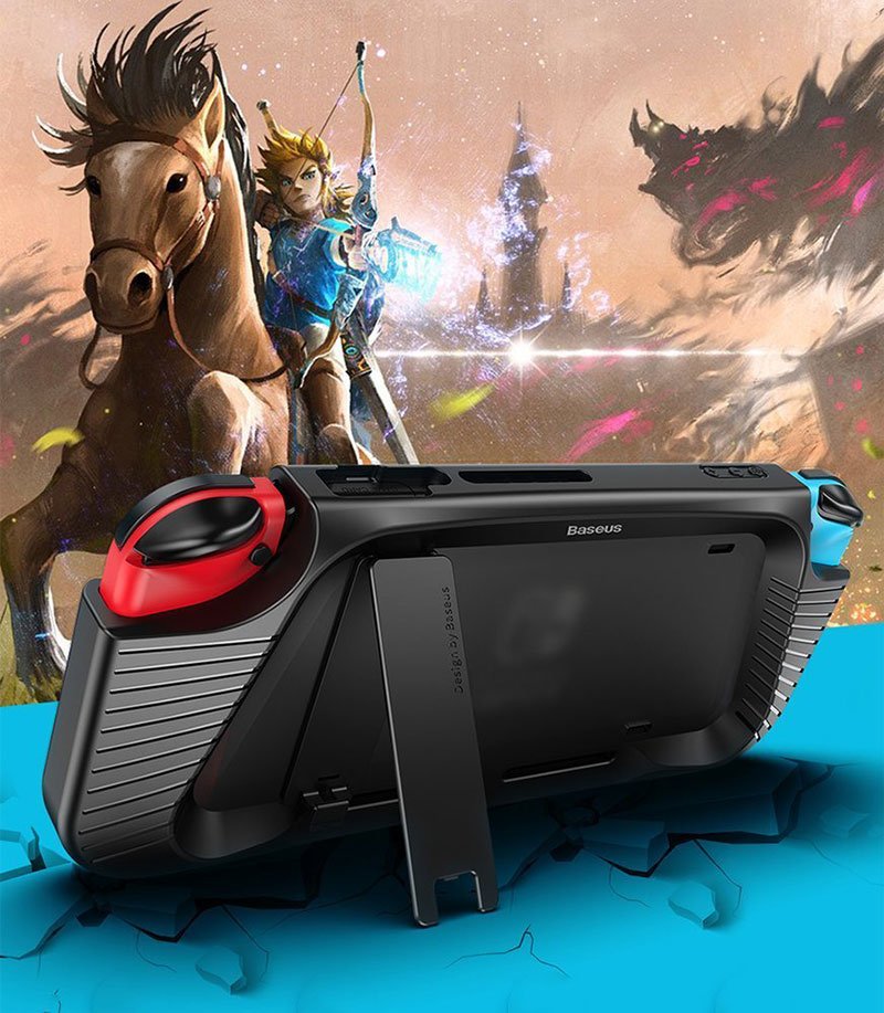 Baseus GS02 Shock Resistant Bracket Protective Case for Nintendo Switch - Black - Image 7