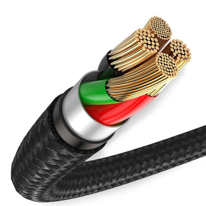 Baseus Halo Data Cable Durable Nylon Braided Wire Lightning USB with LED Light 1.5A 2m - Black - Image 4