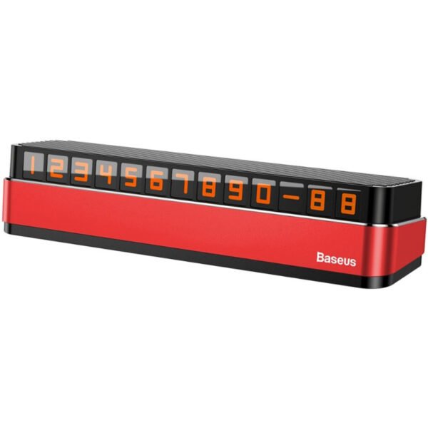 Baseus Moonlight Box Series Temporary Parking Number Plate, Red