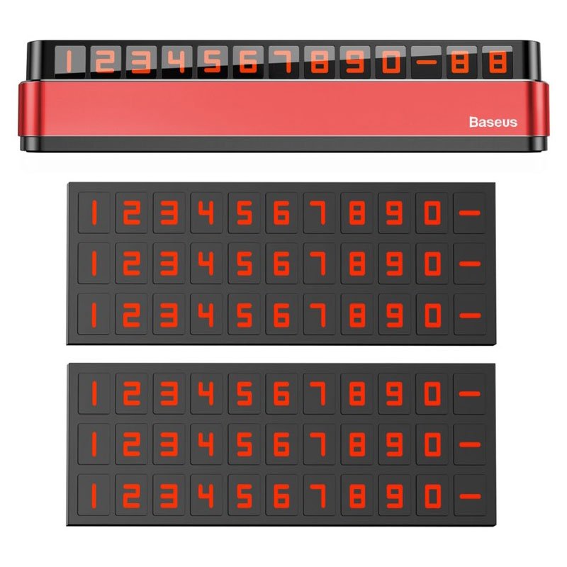 Baseus Moonlight Box Series Temporary Parking Number Plate - Red - Image 6