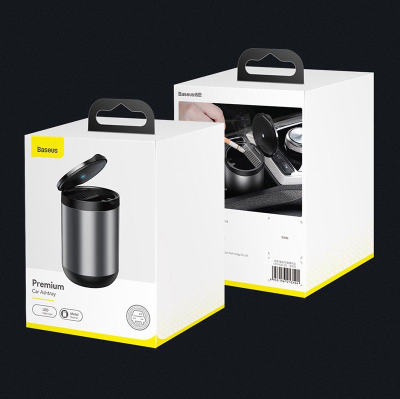 Baseus Premium Car Ashtray - Dark Gray - Image 4