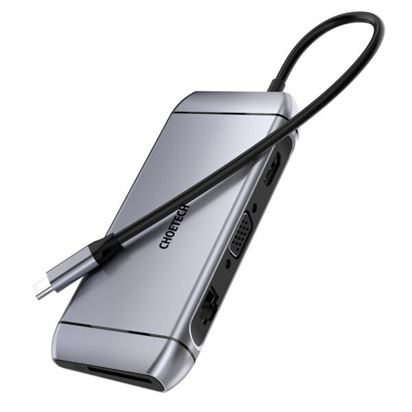 CHOETECH 9-in-1 USB-C Multiport Adapter HUB-M15, Gray