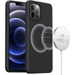 CHOETECH Magnetic Protection Silicone Phone Case for iPhone 12/iPhone 12 Pro 6.1-Inch PC0095 - Black
