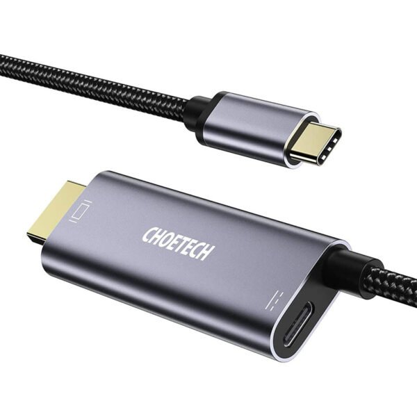 CHOETECH USB-C to HDMI+PD Cable (6ft/1.8m) XCH-M180, Gray