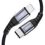 CHOETECH USB-C to Lightning Nylon Braided MFi Certified Cable IP0039 (1.2m/3.9ft) - Black