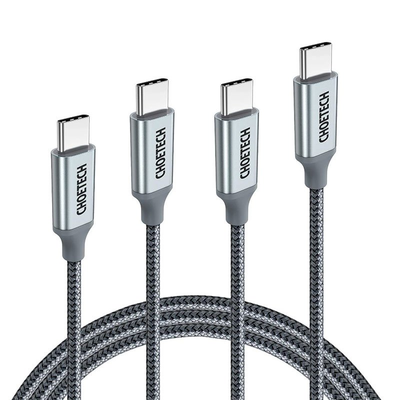 CHOETECH USB-C to USB-C Nylon Braided Cable XCC-1002 (1.8m/6ft) - Gray - Image 2