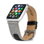 Evutec Apple Watch Leather Strap Hand Stitched 38mm & 40mm - Canvas/Black