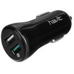 HAVIT Dual USB Ports Car Charger QC 3.0 H213 - Black