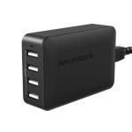 RAVPower 40W 4-Port USB Travel Wall Charger UK RP-PC023 - Black