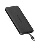 RAVPower Blade Series 5000mAh Portable Charger Power Bank with Built-in Type-C Cable RP-PB160 - Black