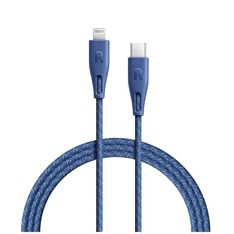 RAVPower Nylon Braided Type-C to Lightning Cable RP-CB1005BLU (2m/6.6ft) - Blue