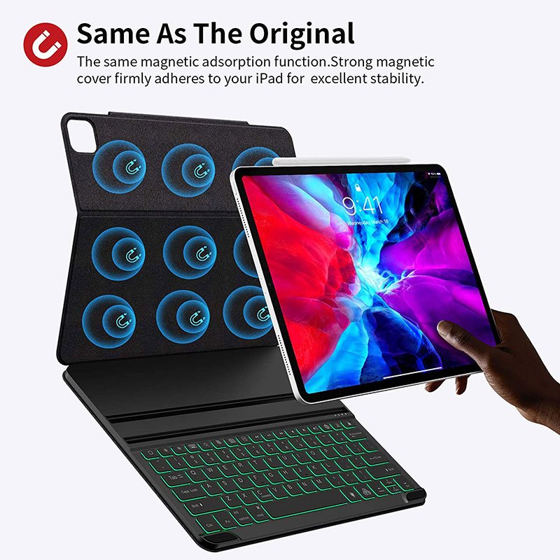 iWALK Crazy Smart Folio Magic Keyboard for iPad Pro 12.9-Inch - Black - Image 2