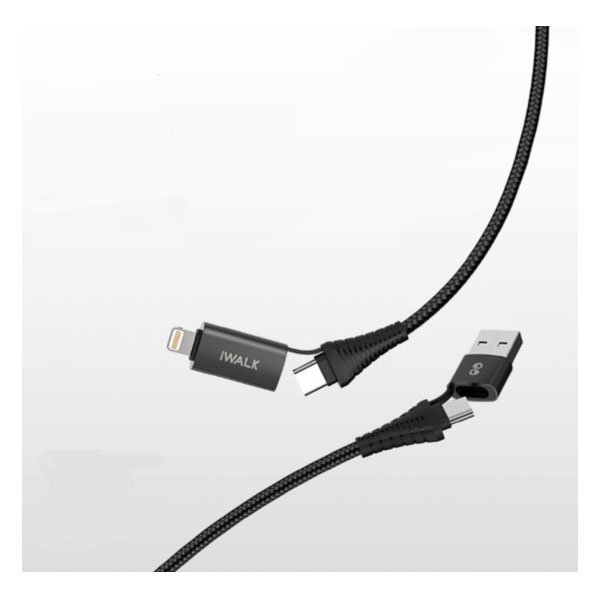iWALK Twister Duo One For All Multi Charging Cable 60W PD & QC3.0 - Black - Image 4