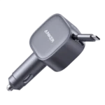 Anker USB-C Car Charger(75W Max Ultra-Compact Type-C Fast Car Charger with Built-In Retractable Cable)