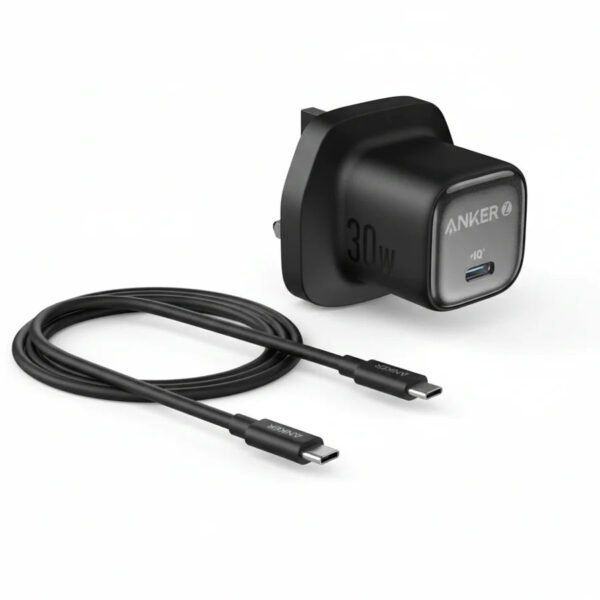 Anker Zolo Charger 30W, PD 3.0 With USB-C to USB-C Cable, Black