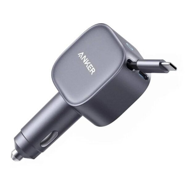 Anker 75W Car Charger with USB-C Cable, Silver