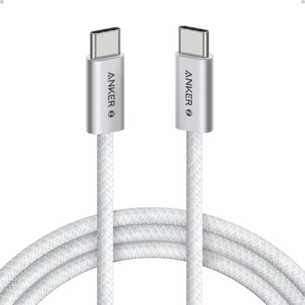 Anker Zolo 240W USB-C to USB-C Cable, Braided and Dirt-Free 0.9m (3ft), White