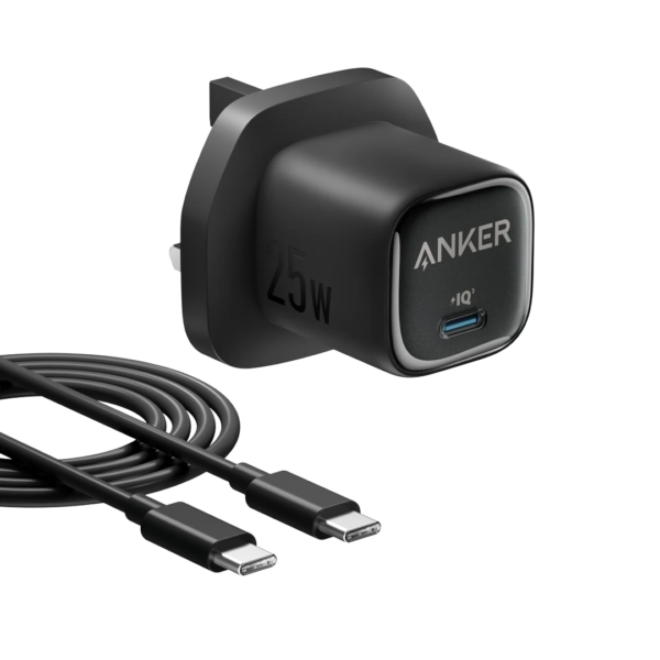 Anker 25W Compact Charger with USB-C Cable 90cm, Black