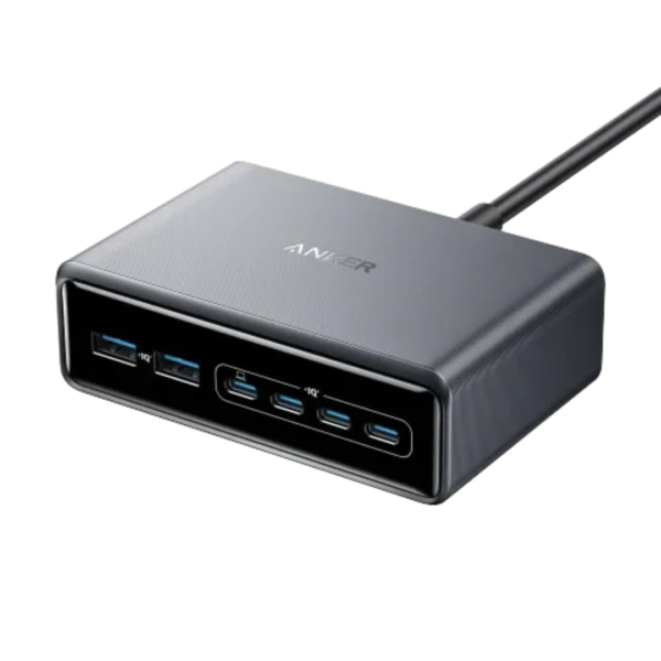 Anker Prime Charger 200W, 6 Ports, GaN, Silver