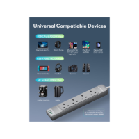 RAVPower 7-Port Power Strip with 4 AC Sockets, USB-C PD 30W & 2 x USB-A (3M Cable)