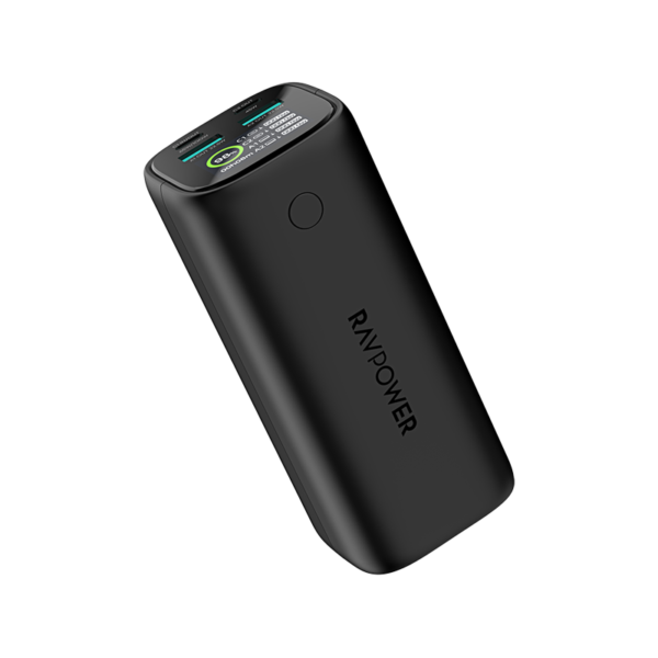 RAVPower PD 100W 20000mAh 4-Port Digital Display Power Bank, Black