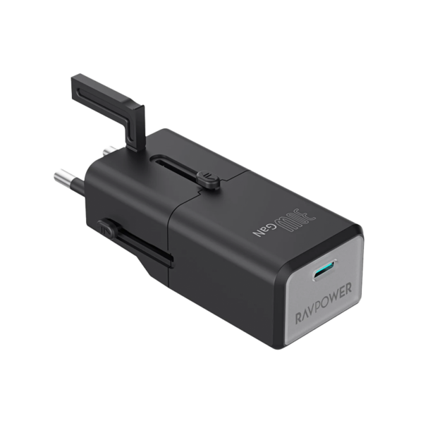 RAVPower Nano 30W Universal Travel Adapter, Black