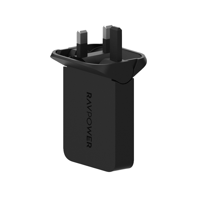 RAVPower GaN PD 60W 2-Port USB-C Foldable Wall Charger - Black