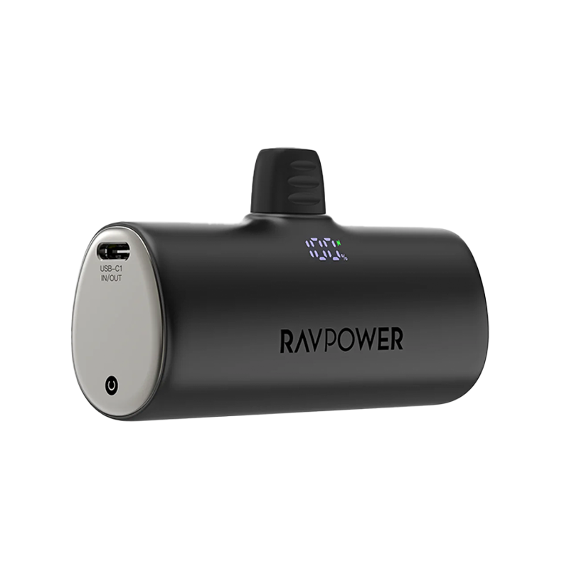RAVPower 5000mAh 12W USB-C Power Bank - Black