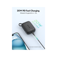 RAVPower PD 20W 10000mAh 3-Port Power Bank with Built-in USB-C Cable
