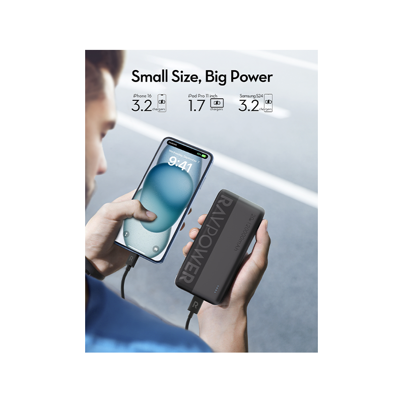 RAVPower PD 20W 20000mAh 3-Port Power Bank