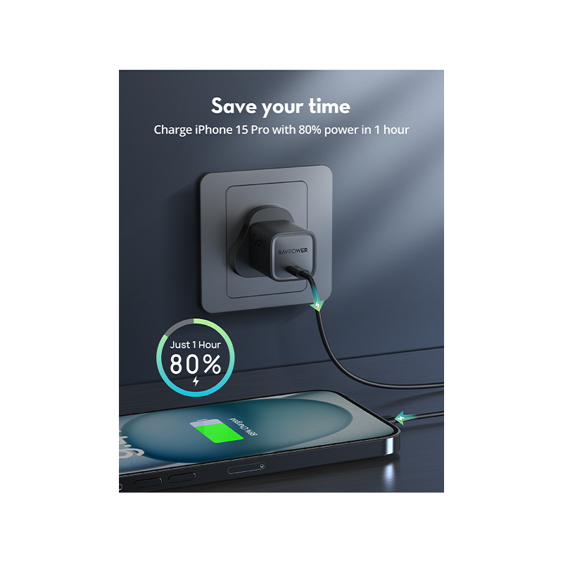 RAVPower GaN PD 30W USB-C Wall Charger