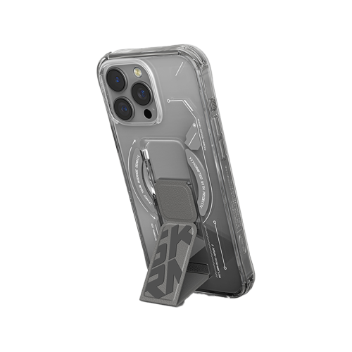Skinarma Helio Mag-Charge Grip-Stand Case for iPhone 16 Pro Max - Titanium