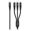 Cable Proove Hydra 3 in1 Type-C + Micro USB + Lightning (1m), Black