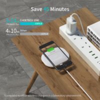 Choetech 15W Fast Wireless Charging Pad with 18W USB-C Cable, White