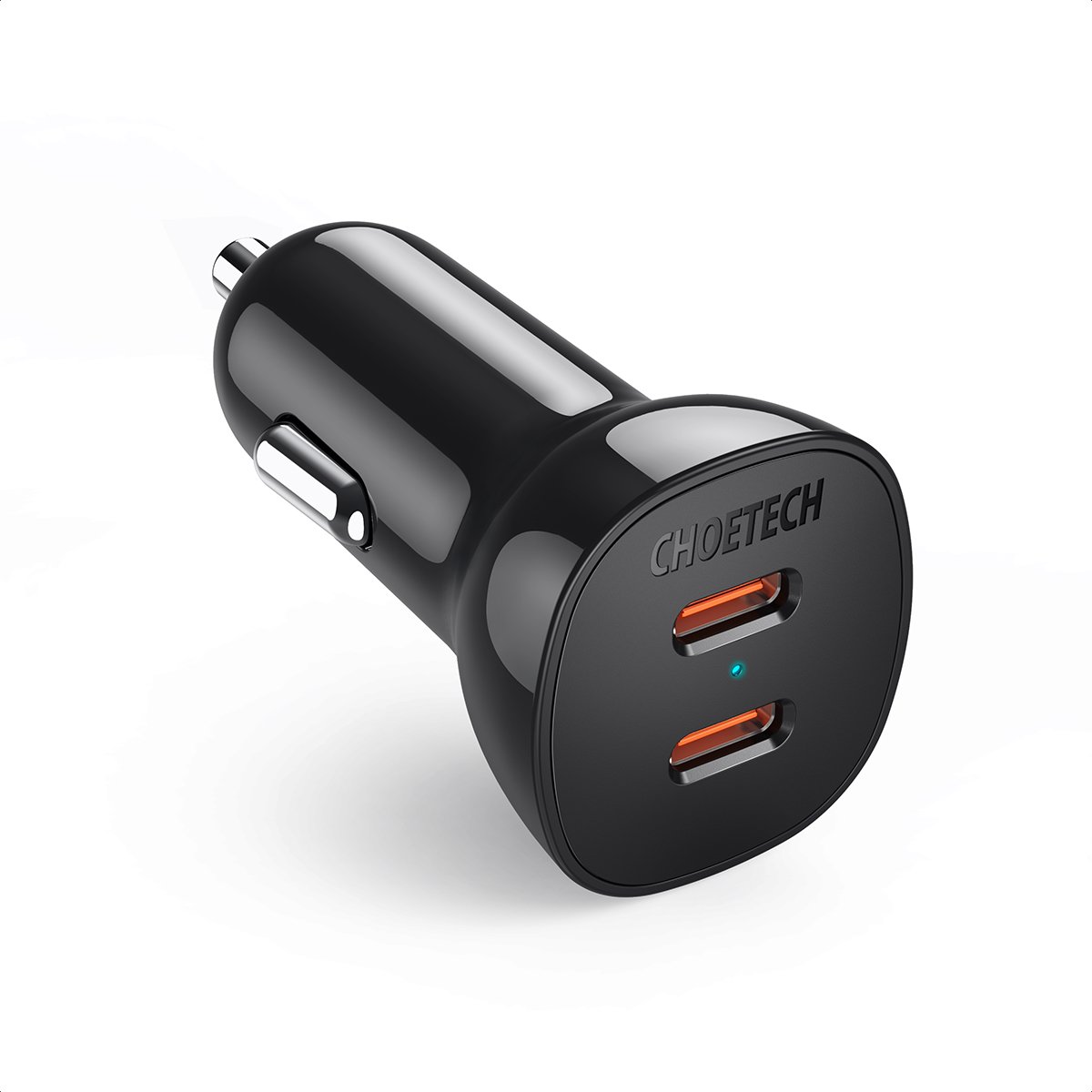 Choetech ZapUp 60W Dual USB-C Car Charger, Black