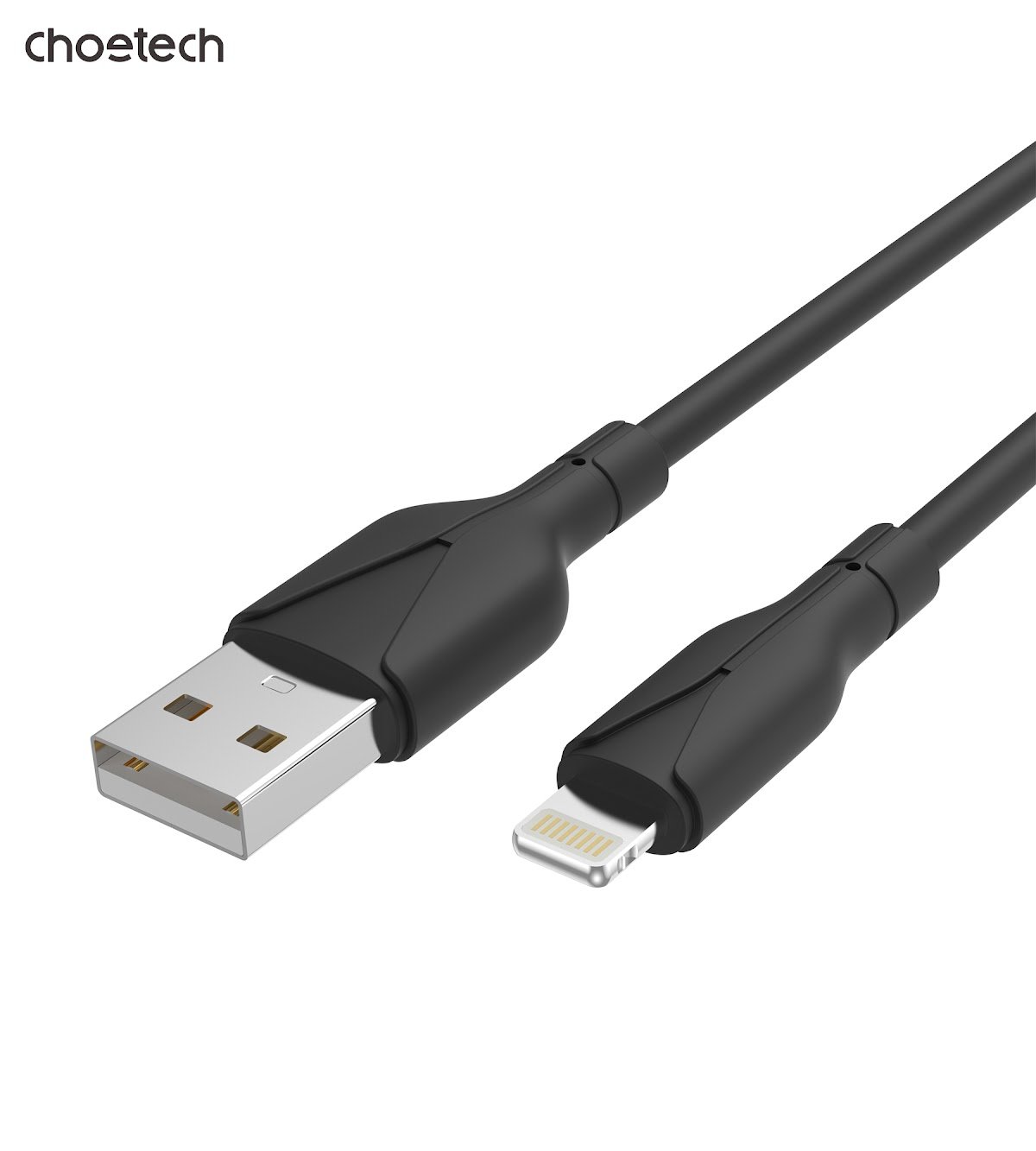 Choetech USB-A to Lightning Silicone Cable 1m, Black