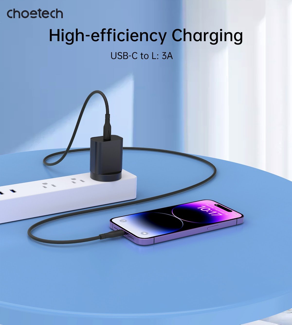 Choetech USB-C to Lightning Nylon Braided Cable 1m, Black